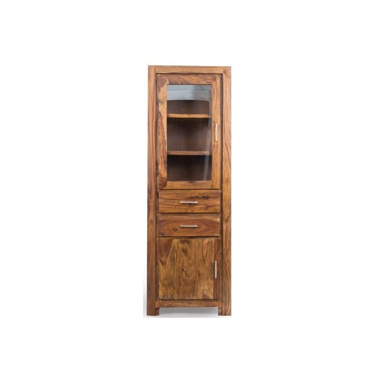 Sheesham Wood High Wooden Cabinet, Cupboard, Sideboard, Showcase or Library Bookcase