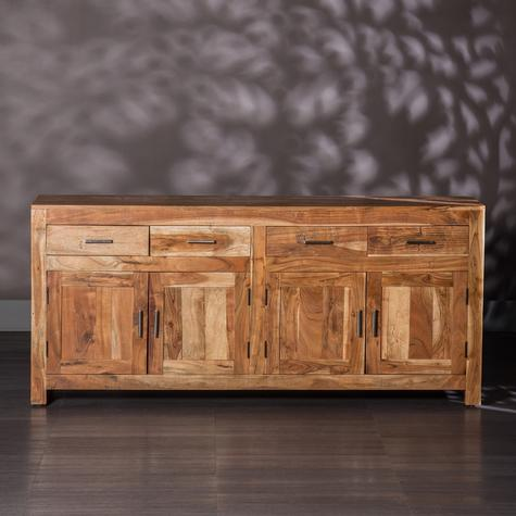 Acacia Wood Sarny Sideboard Storage Cabinet for Living Room | Wooden Cabinet for Kitchen | Brown Finish