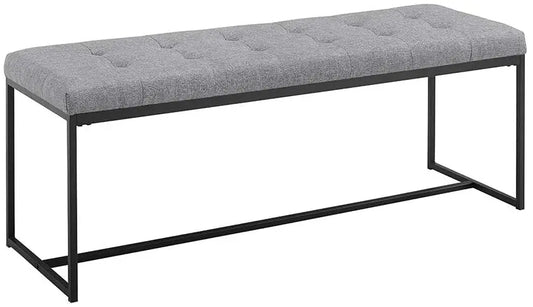 Modern Tufted Upholstered Cushion and Metal Seating Bench Ottoman