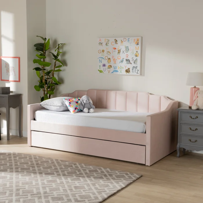 Krease Upholstered Daybed with Trundle Bed