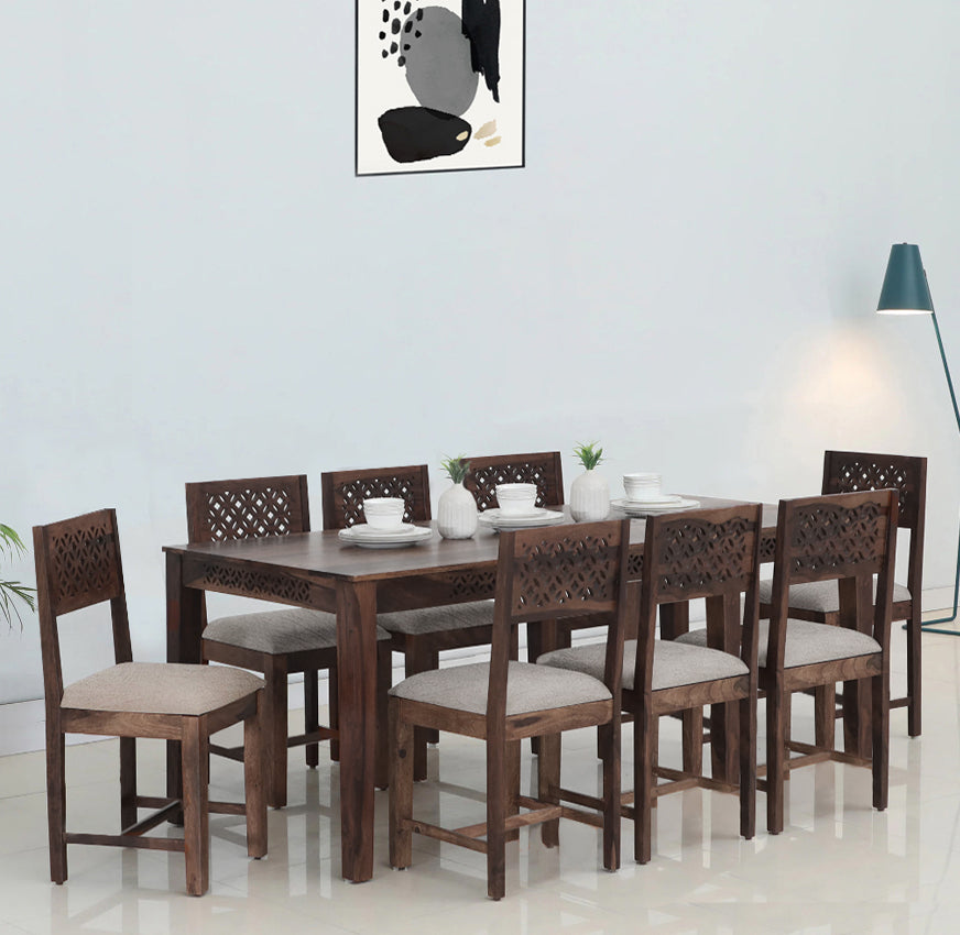 Sheesham Wood Durque 8 Seater Dining Table Set for Home | Dining Furniture
