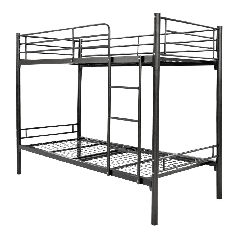 Rylan Single Size Metal Kids Bunk Bed Without Storage Single Bed Furniture for Bedroom Living Room Home (Mild Steel - Black Powdercoated)