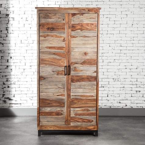 Sheesham Wood Double Doors Multipurpose Storage Bogote Wardrobe Almirah for Bed Room Aprodz