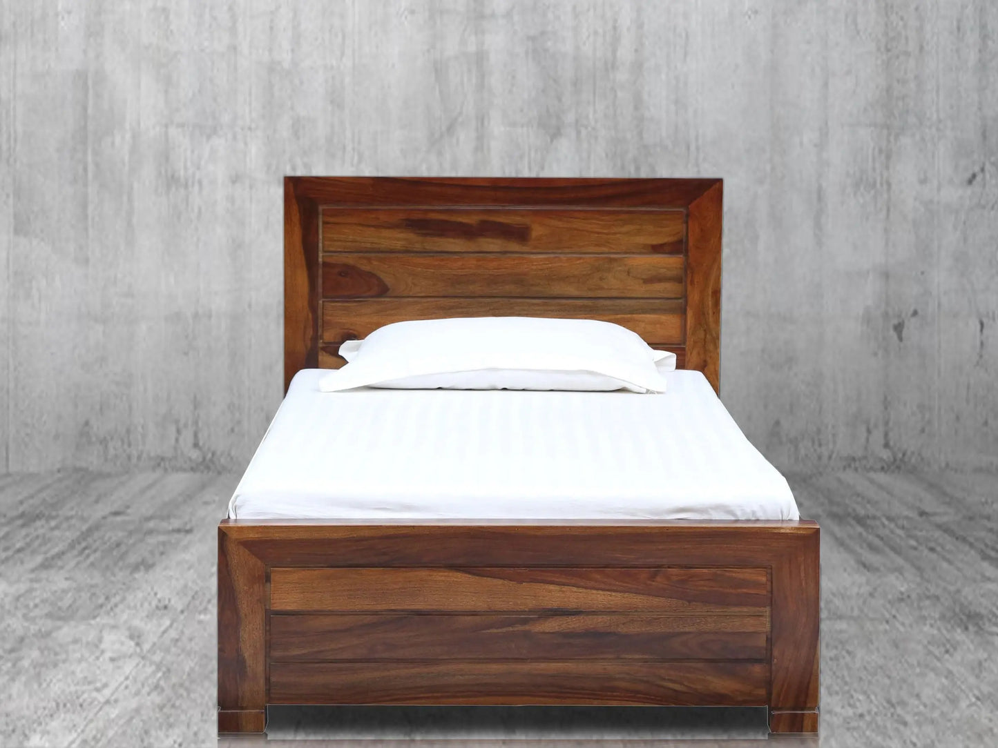 Sheesham Wood Without Storage Kour Single Size Bed for Bedroom Stylish | Natural Finish