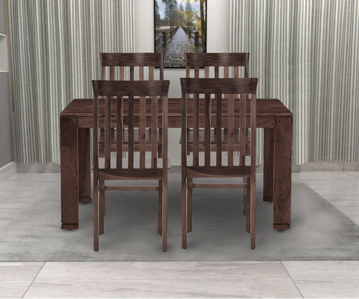 Sheesham Wood Salvador 4 Seater Dining Table Set for Home and Living Rooms| Dining Furniture