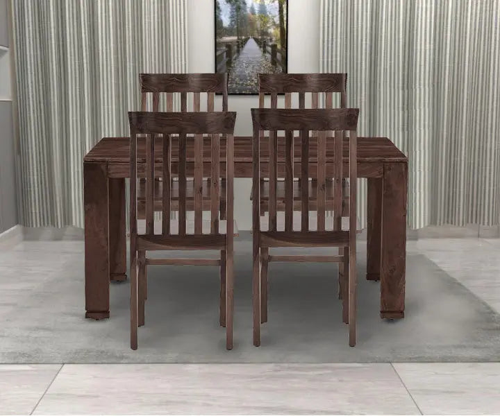 Sheesham Wood Salvador 4 Seater Dining Table Set for Home and Living Rooms| Dining Furniture