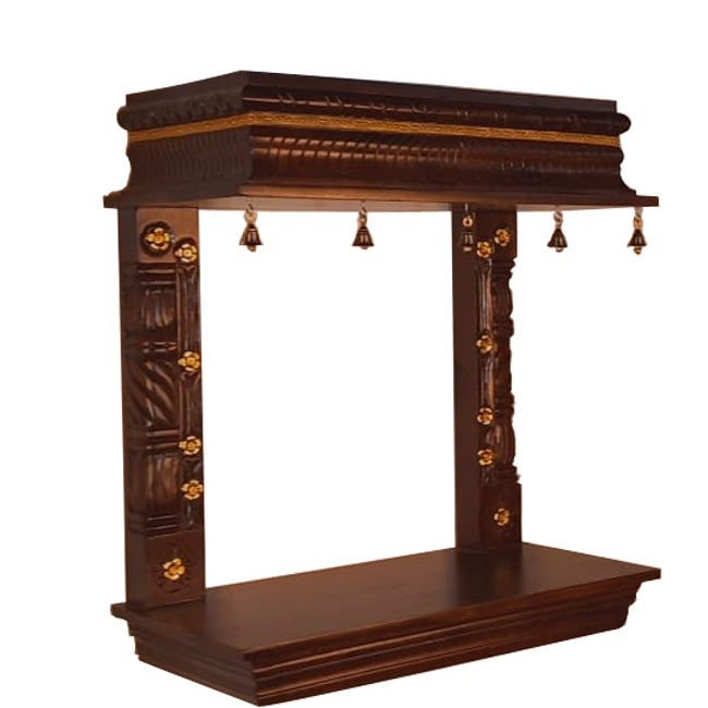 Sheesham Wood Temple Pooja Room | Temple for Home | Pooja Mandir (Rosewood - Walnut) Aprodz