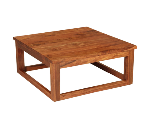 Sheesham Wood Square Shape Norsup Center Coffee Table for Living Room | Brown Finish