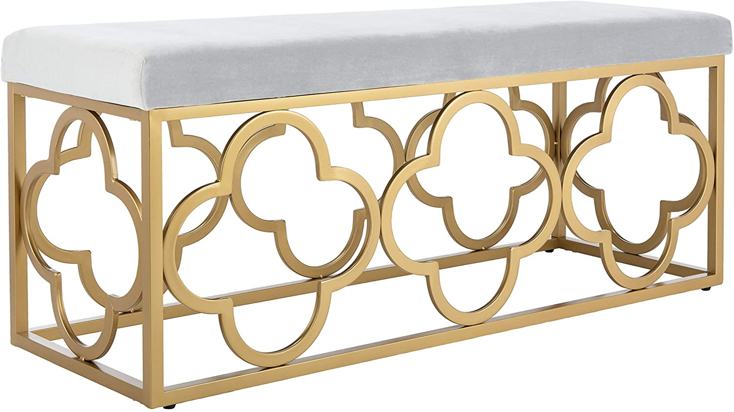 Fleur Bench Glam Velvet and Metal