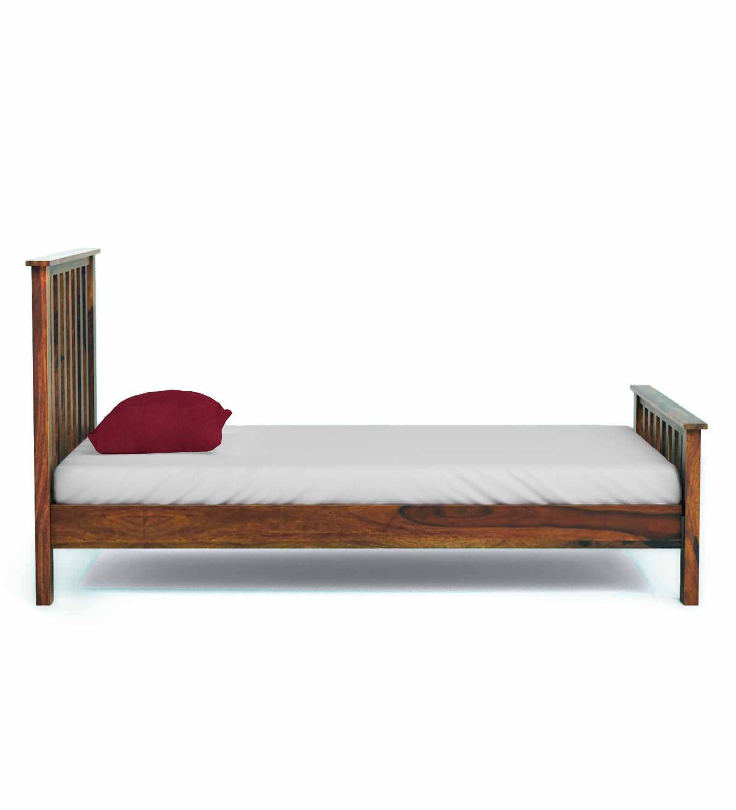 Sheesham Wood Without Storage Single Size Yvonn Bed for Bedroom Stylish | Natural Finish
