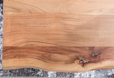 Spigolosa Acacia Wood Top and Metal Base Coffee Table (Acacia Wood - Natural + Black Powder Coated)