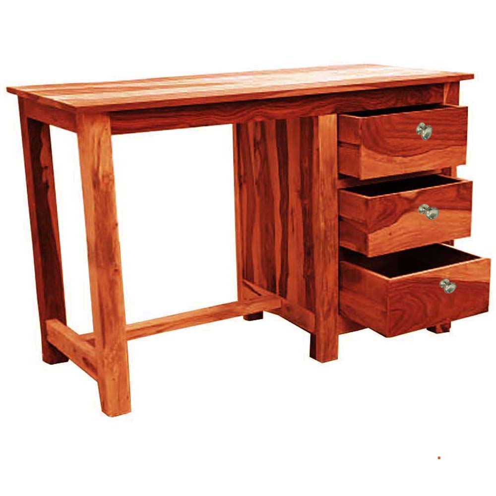 Sheesham Wood Office Desk Study Computer Table for Living Room with 3 Drawer