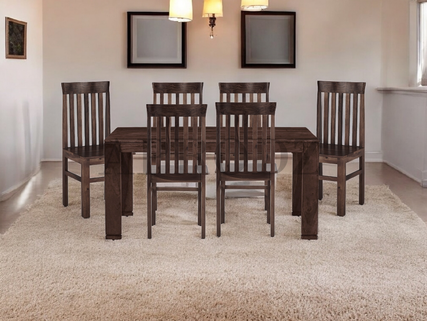 Sheesham Wood Salvador 6 Seater Dining Table Set for Home | Dining Furniture