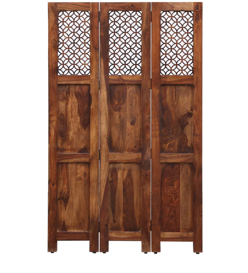 Durque 3 Panel Room Divider - Provincial Teak
