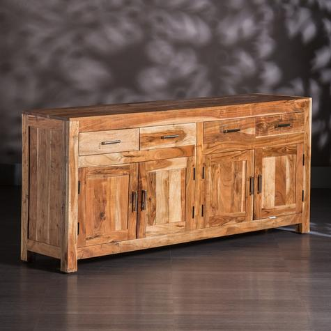 Acacia Wood Sarny Sideboard Storage Cabinet for Living Room | Wooden Cabinet for Kitchen | Brown Finish