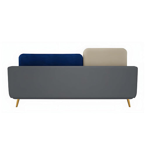 APRODZ Luxelle Modern Tri-Tone 3-Seater Sofa โ Navy Blue, Cream & Grey Fabric Couch with Cushioned Seating, Wooden Legs & Removable Covers โ Contemporary Living Room Furniture