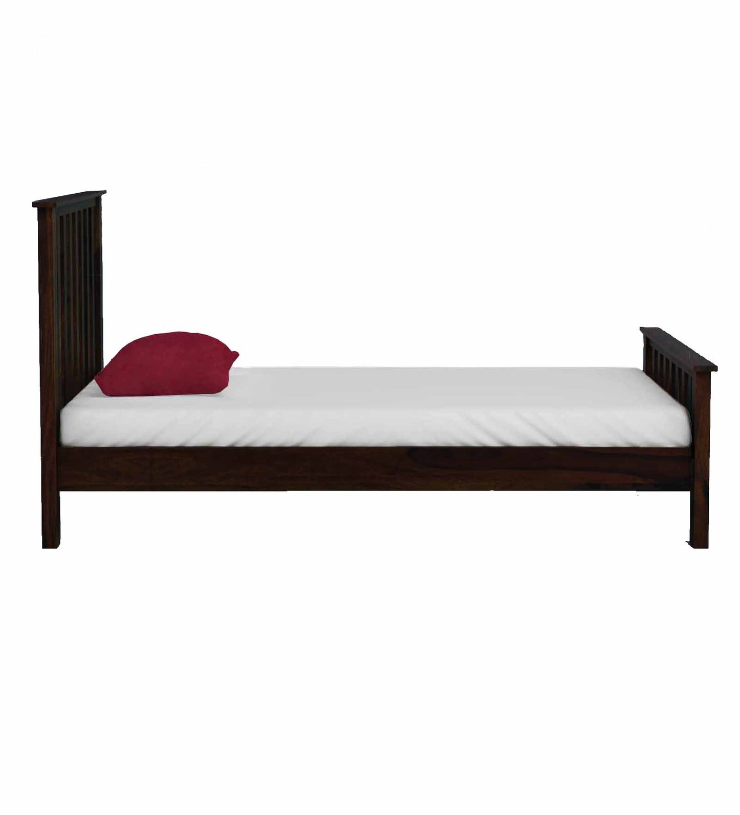 Sheesham Wood Without Storage Single Size Yvonn Bed for Bedroom Stylish | Natural Finish