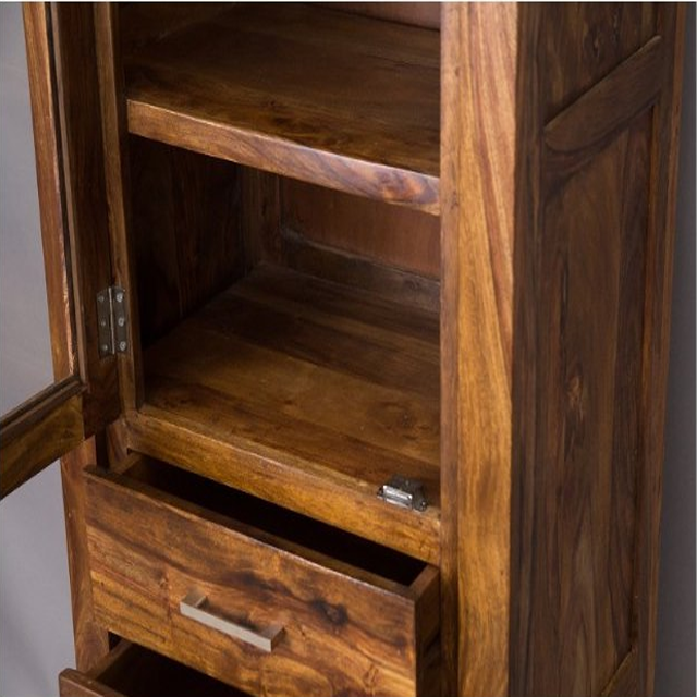 Sheesham Wood High Wooden Cabinet, Cupboard, Sideboard, Showcase or Library Bookcase