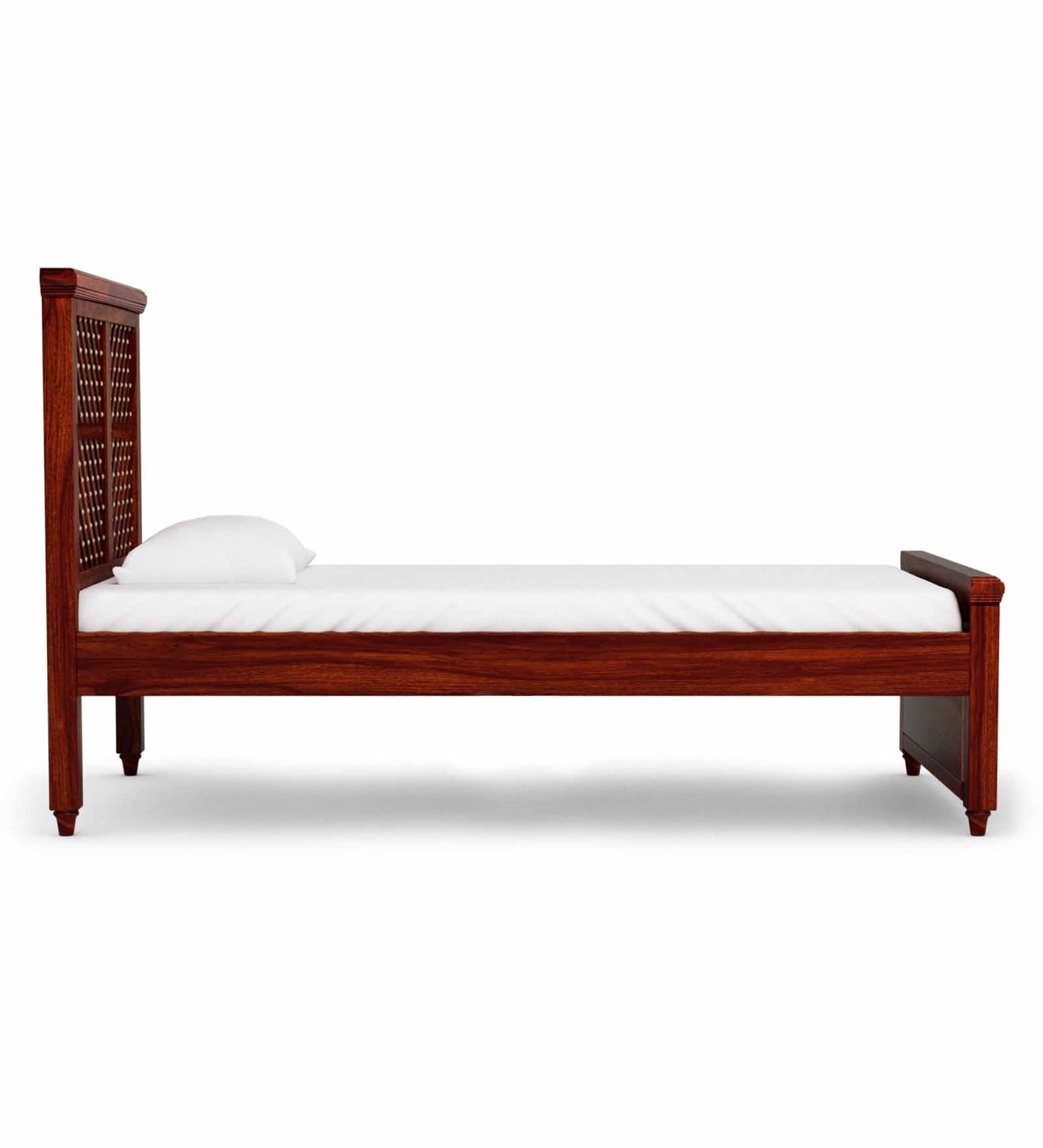 Sheesham Wood Without Storage Rowao Single Size Bed for Bedroom Stylish | Mohogany Finish