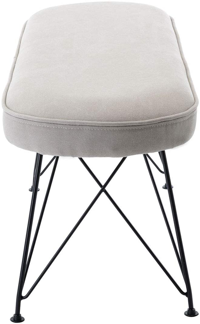 Ottoman Upholstered and Metal Bench