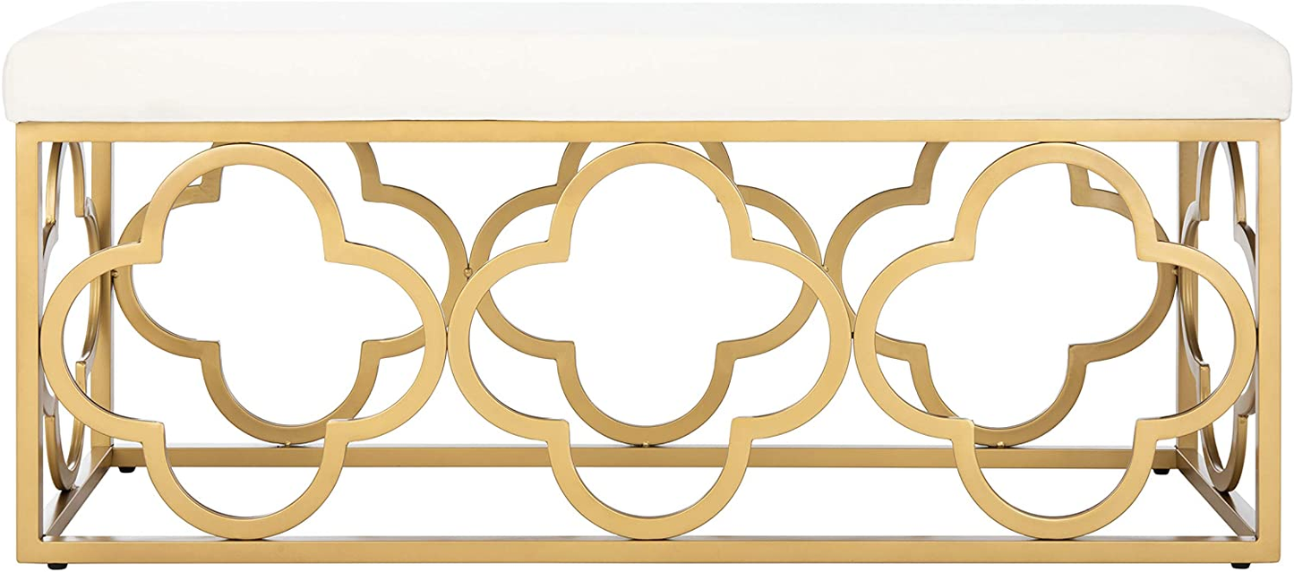 Fleur Bench Glam Velvet and Metal