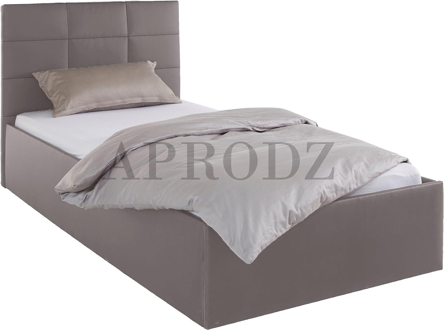 Upholstered Single Size Bed with Box Storage