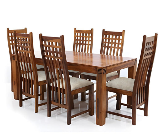 Sheesham Wood Avavia 6 Seater Dining Table Set for Home | Dining Furniture