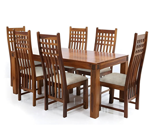 Sheesham Wood Avavia 6 Seater Dining Table Set for Home | Dining Furniture