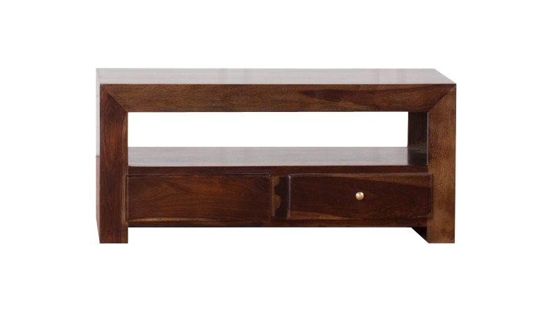 Sheesham Wood Asaka Stylish Coffee Table with 2 Drawer for Living Room | Center Table for Home | Brown Finish