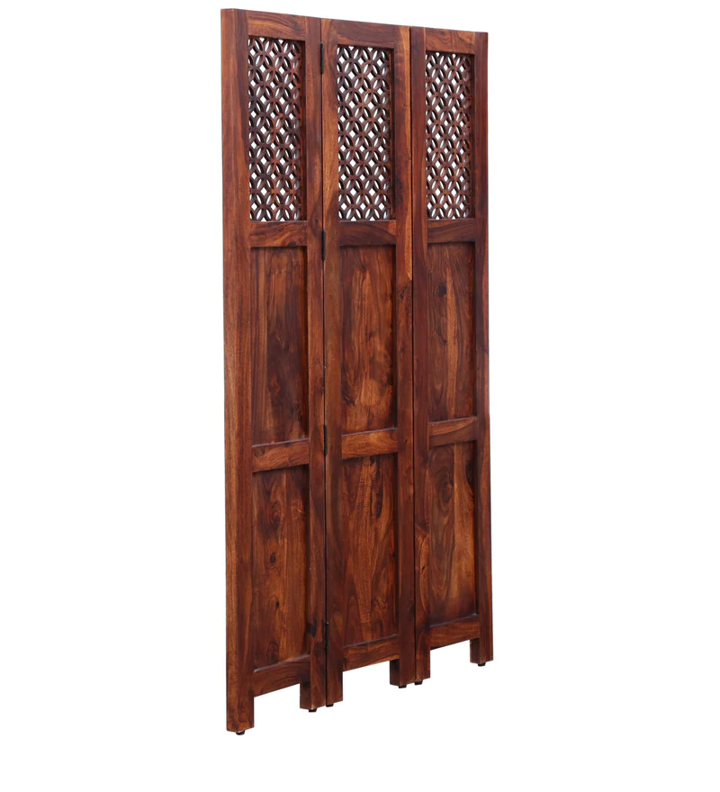 Durque 3 Panel Room Divider - Honey Oak