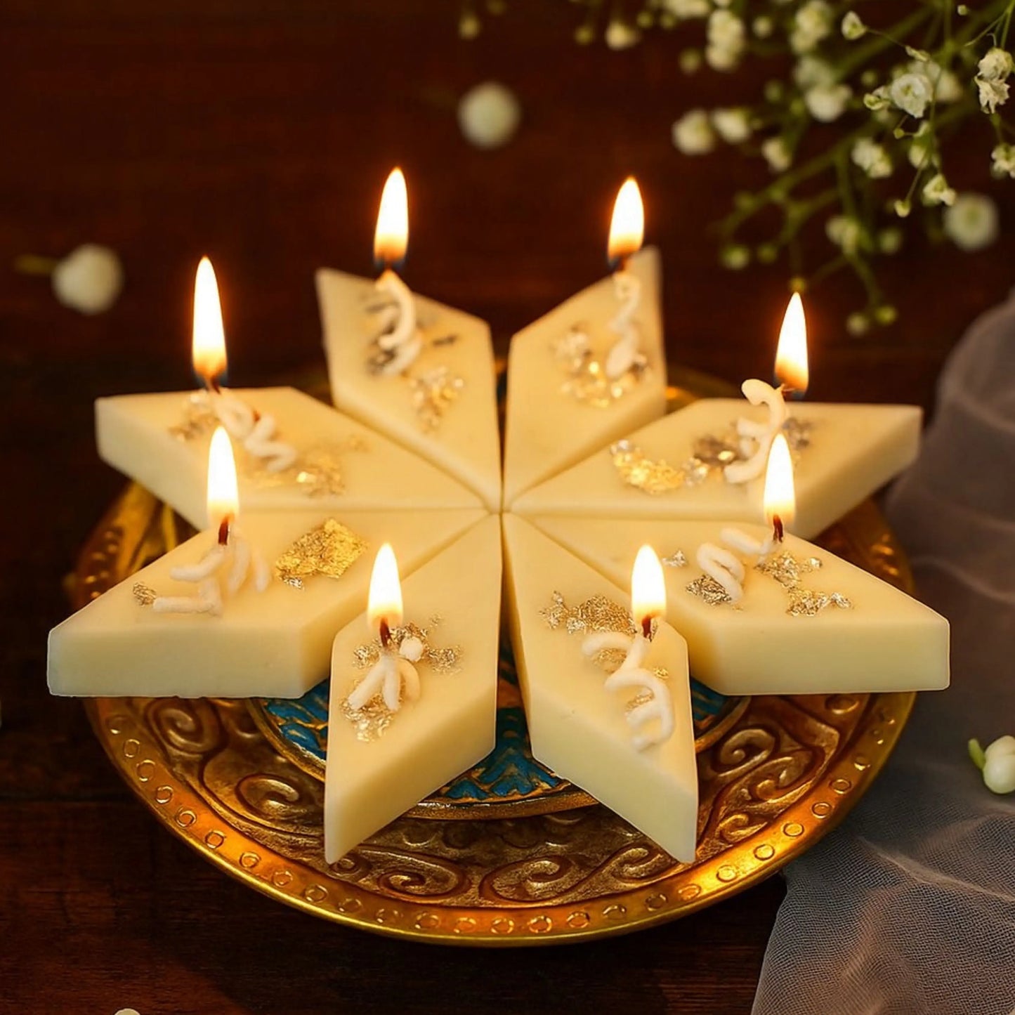 Barfi Delight Candle Set – Sweet Elegance in Every Flame-set of 4