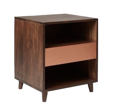 Mango Wood Alfena Bedside Table for Bedroom Living Room with 1 Drawer End Table