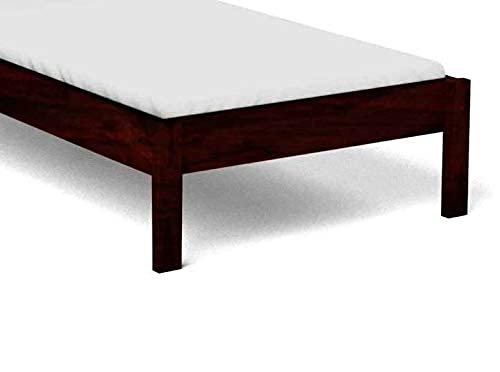 Sheesham Wood Without Storage Frye Single Size Bed for Bedroom Dark Brown Finish