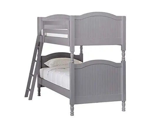 Solid Wood Mosier Bunk Bed for Bedroom | Grey Finish