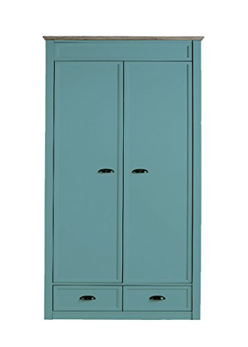 APRODZ Mango Wood Multipurpose Storage Varna 2-Door & 2 Drawer Wardrobe Almirah for Bedroom | Cocoa Brown