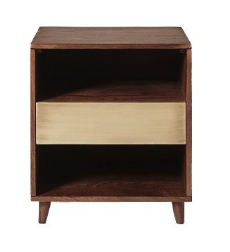 Mango Wood Alfena Bedside Table for Bedroom Living Room with 1 Drawer End Table