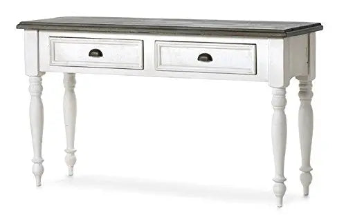 Mango Wood Lolua Console Table with 2 Drawer for Living Room | Wooden Console Table | Brown & White Finish