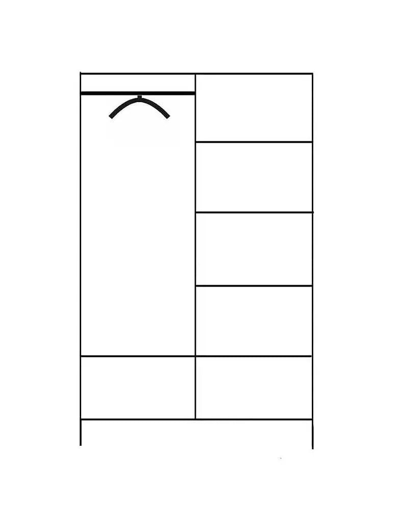 APRODZ Metallo Metal 2-Door Wardrobe Storage Almirah Cupboard for Cloths (Metal - Gray)