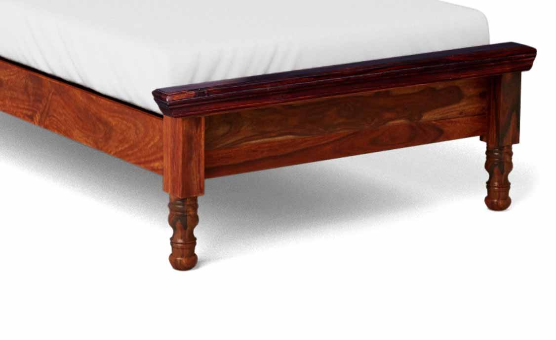 Sheesham Wood Without Storage Celia Single Size Bed for Bedroom Stylish | Natural Finish