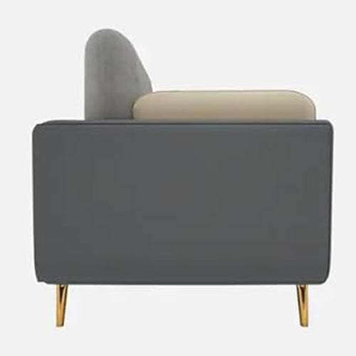 APRODZ Luxelle Modern 3-Seater Colorblock Sofa – Beige & Grey Fabric Couch with Wooden Legs for Living Room