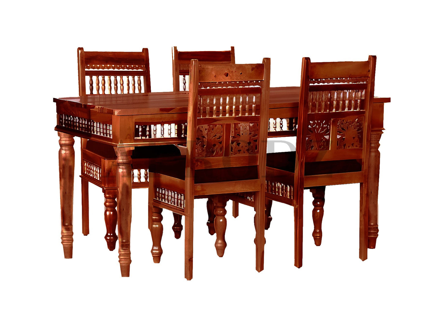 Sheesham Wood Norcross 4 Seater Dining Table Set for Home and Living Rooms| Dining Furniture