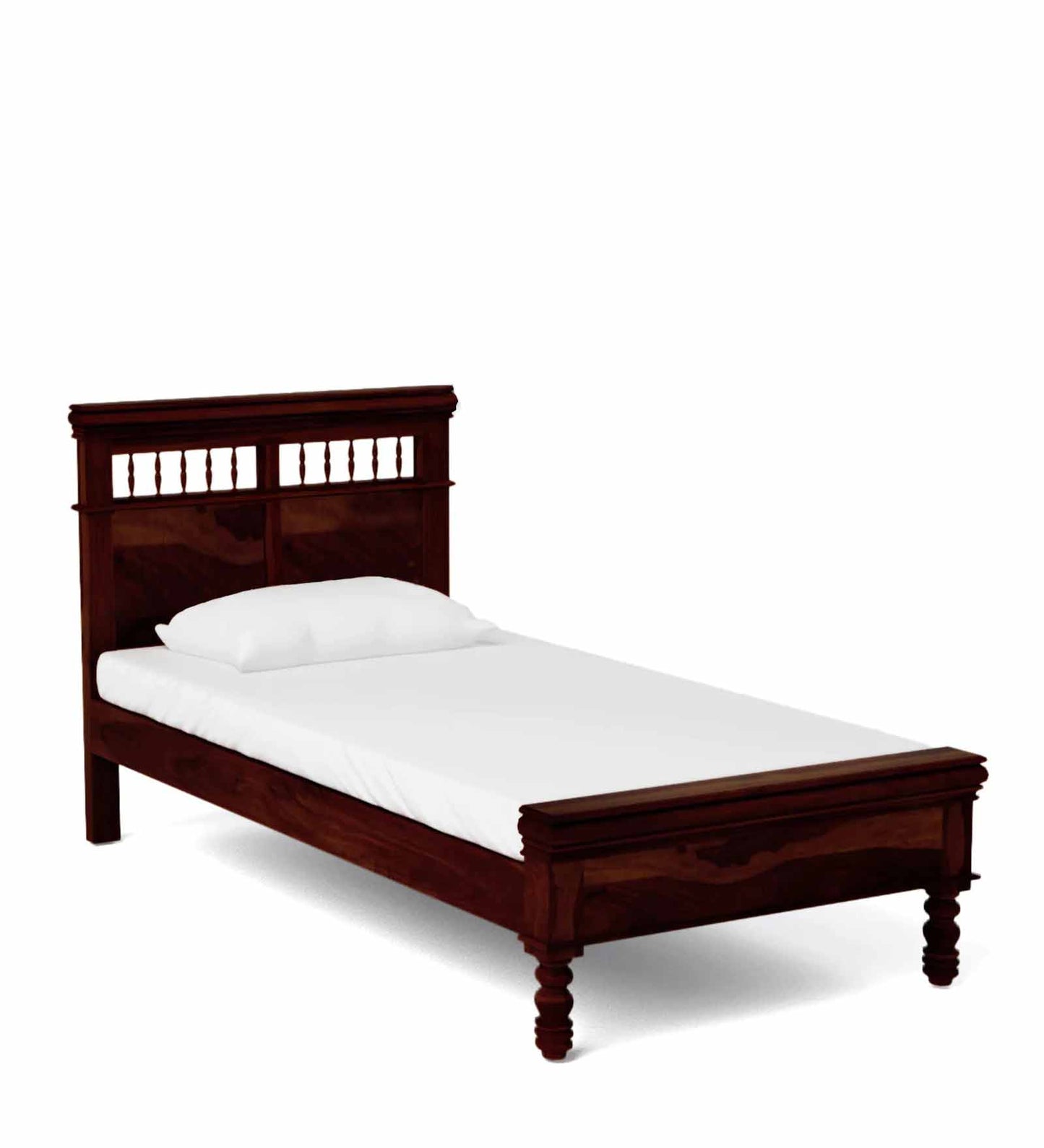 Sheesham Wood Without Storage Bertra Single Size Bed for Bedroom Stylish | Mohogany Finish