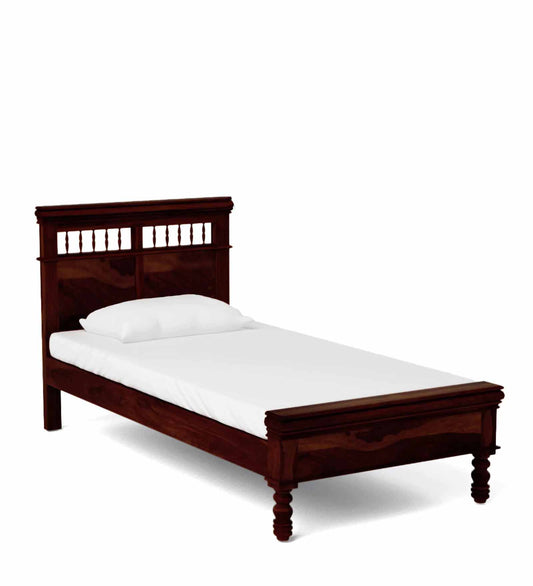 Sheesham Wood Without Storage Bertra Single Size Bed for Bedroom Stylish | Mohogany Finish