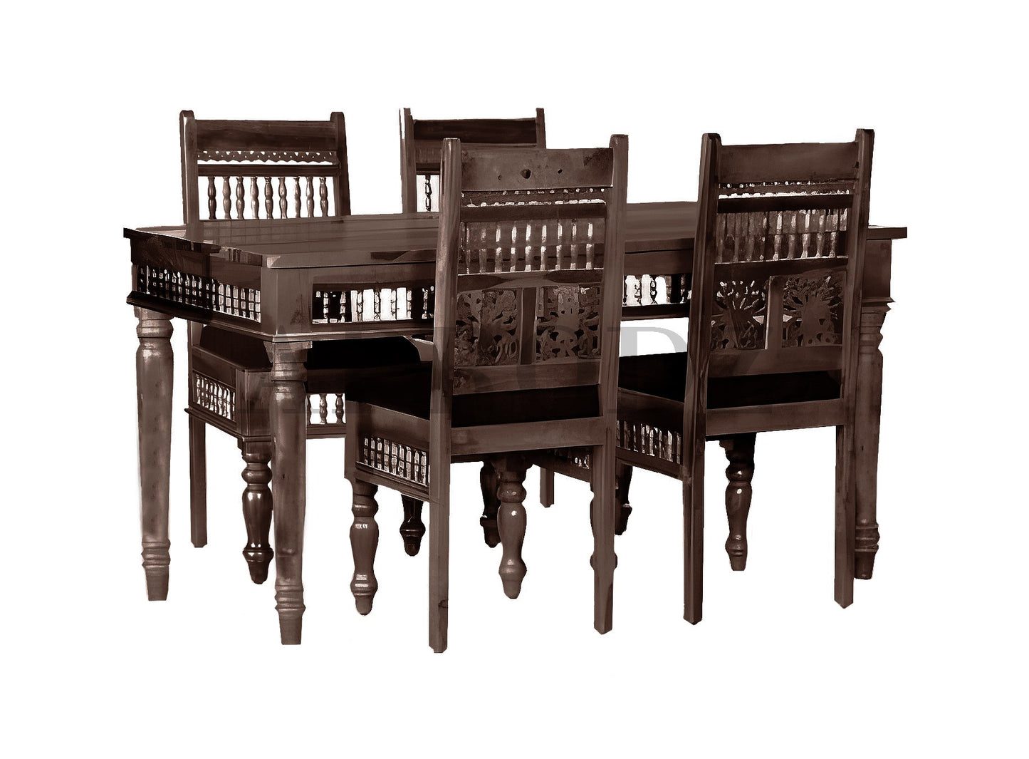 Sheesham Wood Norcross 4 Seater Dining Table Set for Home and Living Rooms| Dining Furniture