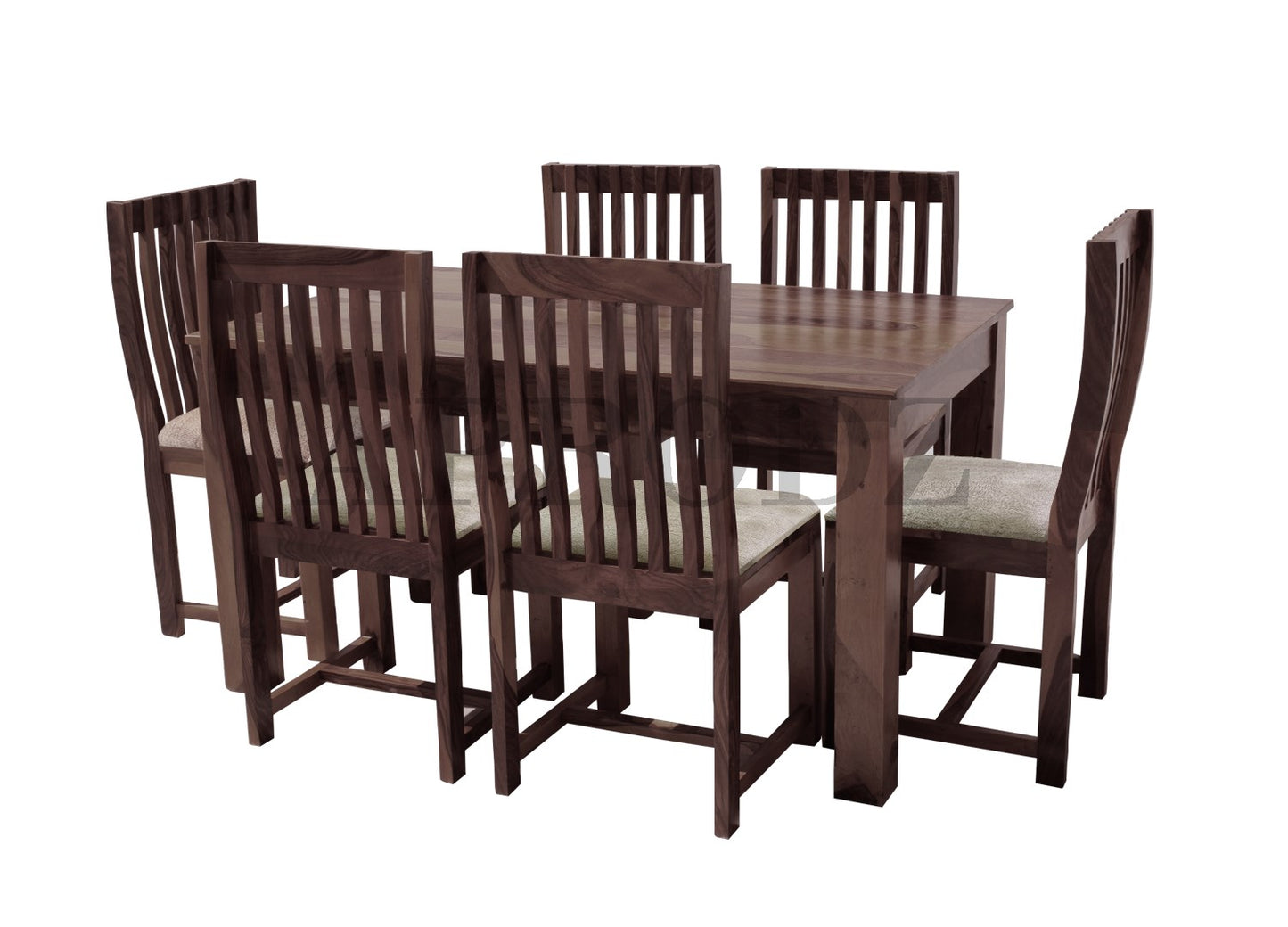 Sheesham Wood and Upholstered Epso 6 Seater Dining Table Set for Home and Living Rooms| Dining Furniture