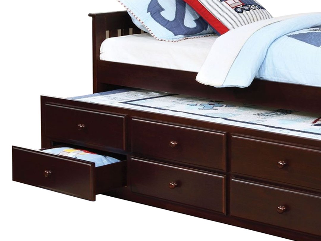 Sheesham Wood Oyster Daybed with Trundle Bed with Drawer Storage for Home | Bed for Bedroom