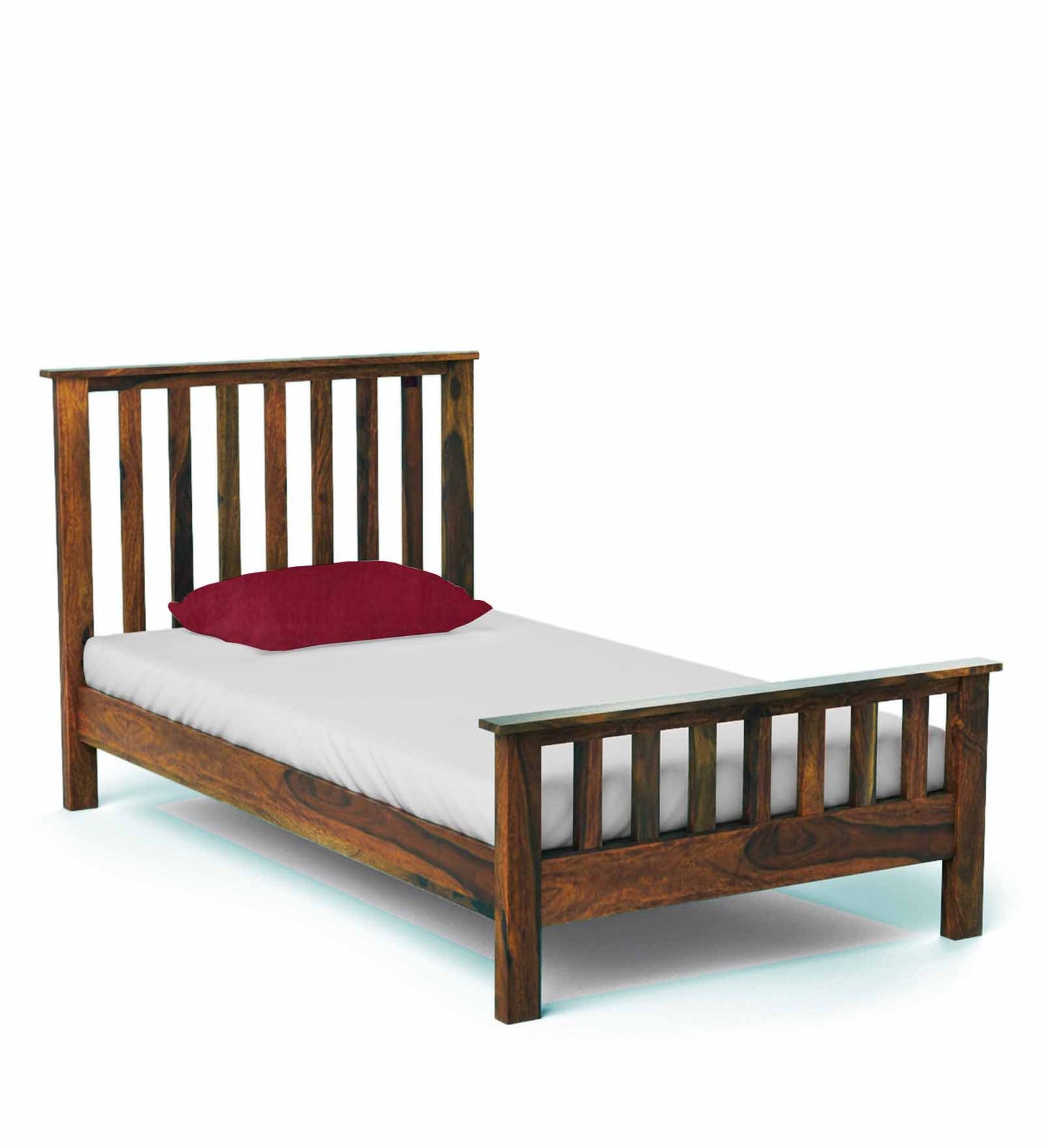 Sheesham Wood Without Storage Single Size Yvonn Bed for Bedroom Stylish | Natural Finish