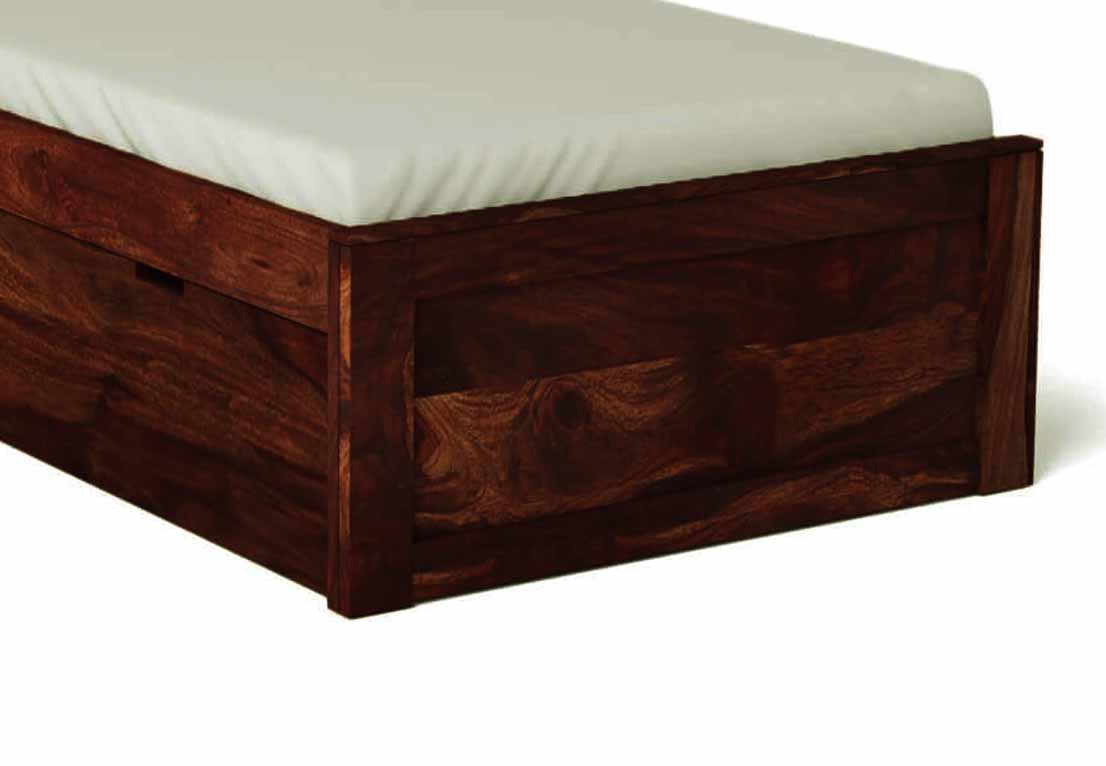 Sheesham Wood Storage Single Size Sion Bed for Bedroom Stylish