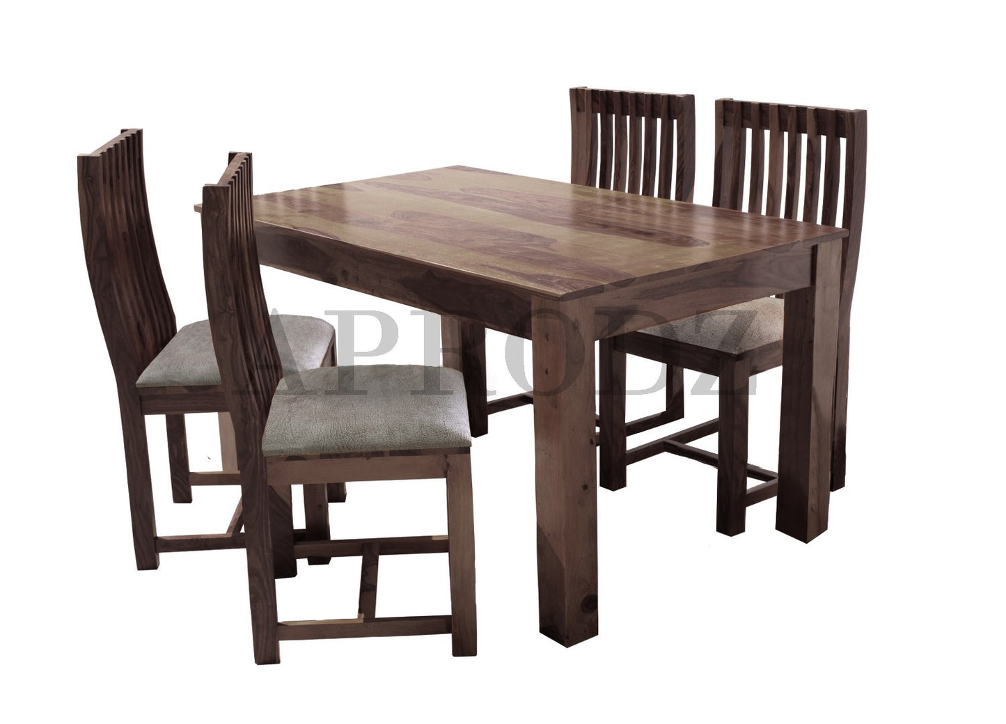 Sheesham Wood and Upholstered Epso 4 Seater Dining Table Set for Home and Living Rooms | Dining Furniture