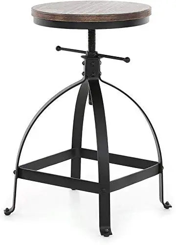 Vintage Bar Stool Swivel Coffee Kitchen Dining Chair Counter Height Adjustable 19.69”-25.59” Industrial Style
